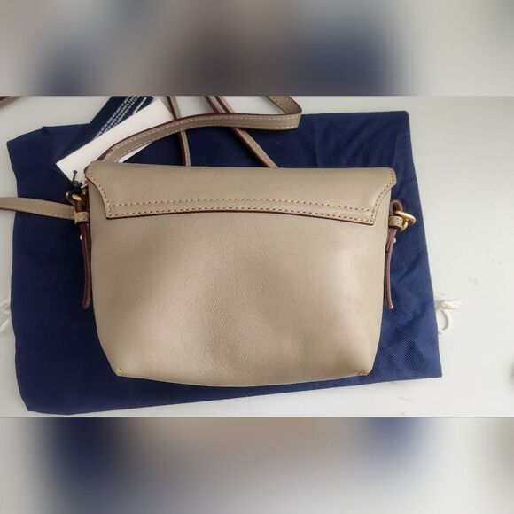 Dooney & Bourke Florentine Saddle Crossbody Bag in Light Taupe - Picture 7 of 8